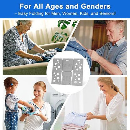 BoxLegend V5 Shirt Folding Board T-Shirt Folder Clothes Folder Laundry Organizer Helper for Adult Clothing Durable Plastic Folding Tool, Gray