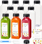 Juice Bottles with Caps 10Pcs 12oz, Plastic Bottleswith Caps, Clear Reusable Water Bottle, Used for Juicing Bottles, Smoothie Bottle, Juice Containers - with 10Pcs Labels & Bottle Brush