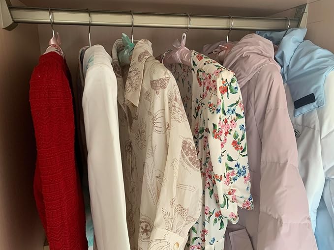 Anti-Slip Satin Padded Clothes Hangers with Rotatable Hooks No Shoulder Bump for Women Heavy Sweaters, Coats, Suits, 360° Swivel Hook, Set of 5 (Strawberry and Bird)