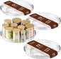 LAMU 12 Inch Lazy Susan Turntable, 360° Rotating Organizer Storage for Cabinet & Table Top, Pantry, Fridge, Bathroom, 4 Pack Clear Spice Rack, Kitchen Storage Tray for Medicine & Countertop