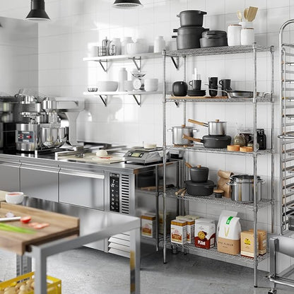 14" Deep x 36" Wide x 74" Height Wire Shelving Kit | 5-Tier | NSF Commercial Storage Rack Unit