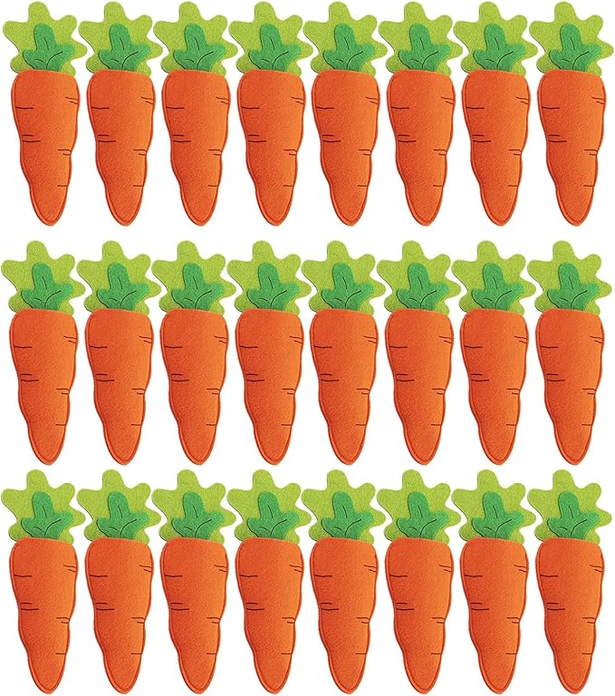 Easter Utensil Cutlery Holders, Easter Carrot Shape Silverware Tableware Utensil Holder, Easter Felt Cutlery Holder Pouch Bags, Reusable Utensil Sleeve for Knife Forks, Easter Table Decoration