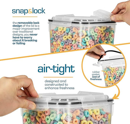Storeganize Flour Sugar Storage Containers (5.3L/4pk) Great Rice Canisters Sets For The Kitchen pantry, Large Food Storage Containers With Lids Airtight