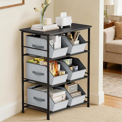 Homsorout Large Closet Storage Cubes - Closet Storage Bins with Dual Handles for Clothes, Towels, Toys, Shelf Organizer Bins for Bedroom, Nursery, Shelves, Small Spaces, Ant Light Gray, 3 Pack