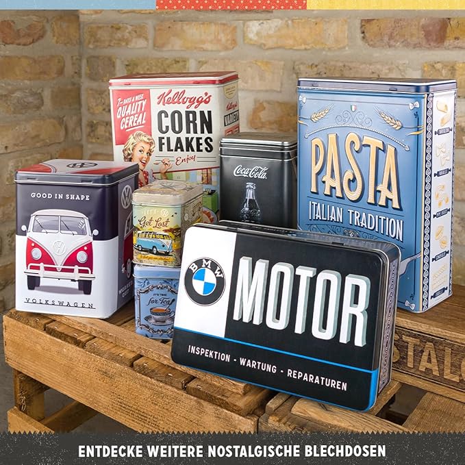 Nostalgic-Art Retro storage tin box XL, 135.3 oz, Pasta – Gift idea for your home, large metal pasta can, vintage design