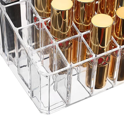 ELLDOO Rollerball Perfume Organizer, 36 Spaces Clear Acrylic Perfume Storage Holder Beauty Scent Holder, Makeup Lipgloss Lipstick Display Case