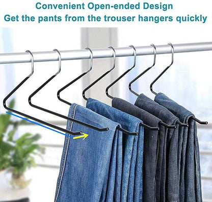 Metal Pants Hanger 20 Pack Open Ended Jeans Hangers Closet Space Saving for Trouser/Blanket/Jeans, Non Slip Hangers Strong Durable