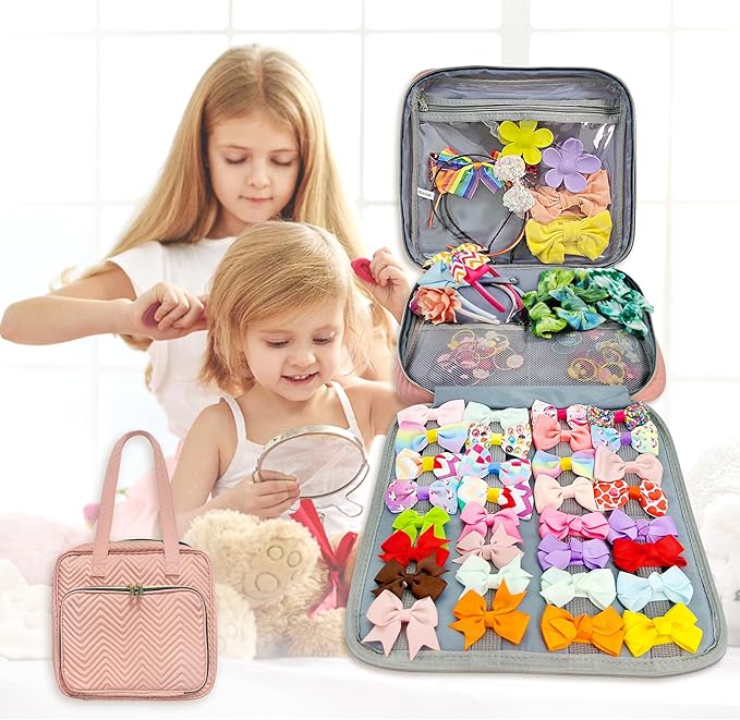 MICOM Large Capacity Baby GirlHair Accessories Organizer for Baby Girls, Hair Clips,Bows Storage, Multifunctional Case for Display Hair Clips