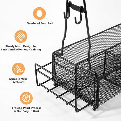 Grill Caddy, BBQ Caddy with Paper Towel Holder and 2 Hooks, Grill Utensil Organizer for Camping Outdoor Barbecue Accessories Organizer, Grilling Gifts for Men