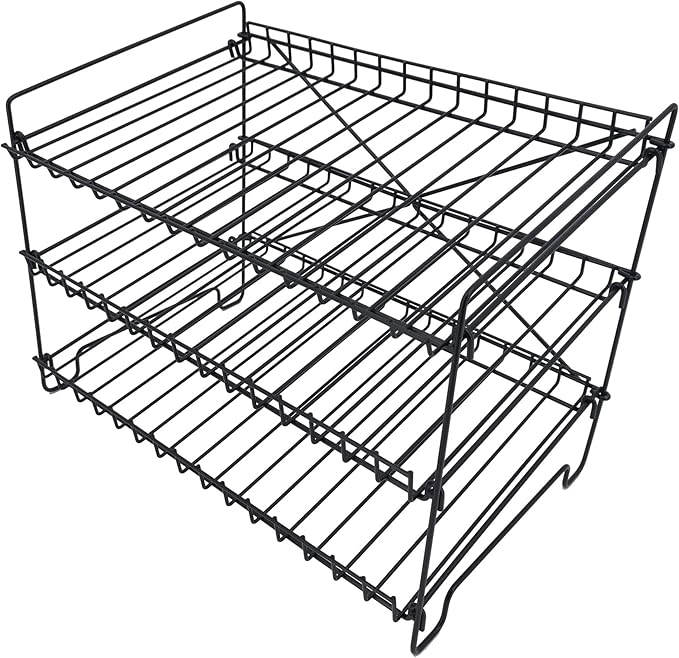 FixtureDisplays® 3-Tier Shelf Wire Rack Trending Can Rack Organizer, Can Jar Dispenser for Kitchen Cabinet, Countertop, Pantry 16" Wide X 12.5" Tall X 10" Deep, 15 Oz Put on Top Shelf 10085CAN-NPF