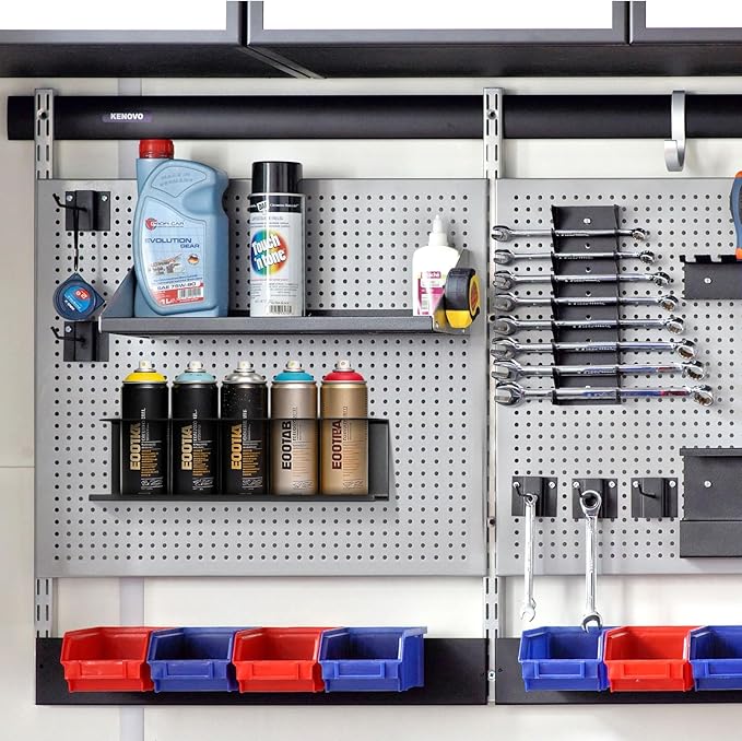 Touri 2 Pack Spray Can Holder for Garage and Workspace, Wall-Mounted Steel Aerosol Can Holder (10 Cans)