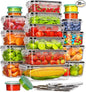 40 Piece Food Storage Containers with Lids(20 Containers & 20 Lids), BPA-Free Plastic Food Containers for Kitchen Storage and Organization, Leak Proof Meal Prep Container, Includes Labels & Pen