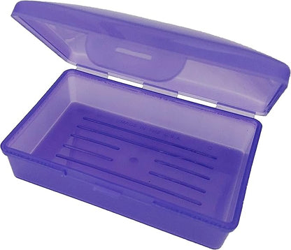 American Comb: Soap Box - Made in The USA - Travel Soapbox with Hinged Lid and Secure Latch Durable Storage Container - Purple