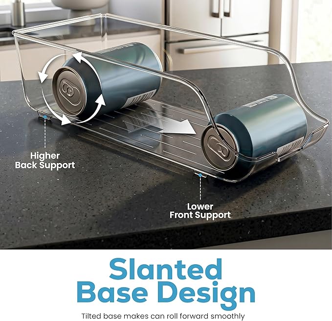 Utopia Kitchen Soda Can Organizer and Dispenser for Refrigerator/Pantry - Durable Can Storage Organizer Fridge & Kitchen Organization - (Clear, Set of 2)