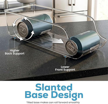 Utopia Kitchen Soda Can Organizer and Dispenser for Refrigerator/Pantry - Durable Can Storage Organizer Fridge & Kitchen Organization - (Clear, Set of 2)