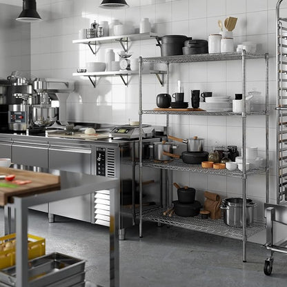 21" Deep x 42" Wide x 64" Height Wire Shelving Kit | 4-Tier | NSF Commercial Storage Rack Unit