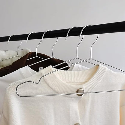Wire Hangers 100 Pack, Heavy Duty, Space Saving, Stainless Steel, Silver, 16.5inches Closet Hangers for Hanging Coats, Suits, Jackets, Shirts,T-Shirt