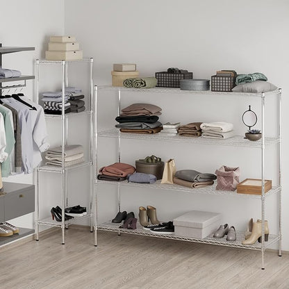 21" Deep x 72" Wide x 64" Height Wire Shelving Kit | 4-Tier | NSF Commercial Storage Rack Unit