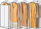 KEETDY 10" Guessted Garment Bags for Hanging Clothes, All Clear 40" Suit Bag for Closet Storage for Suits, Coats, Dresses Cover（4 Packs）