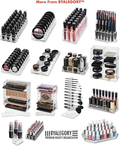 byAlegory Acrylic Makeup Beauty Brush Organizer | 26 Space Cosmetic Storage (CLEAR)