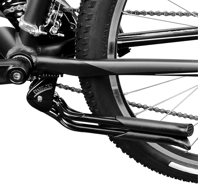 BV Bike Stand for 24"-28" - Adjustable & Foldable Bike Kickstand with Stable Double Leg & Chain Protection - Easy to Mount Kickstand for Adult Bike - Durable Design for City, Trekking & Mountain Bike