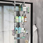 HapiRm Hanging Shower Caddy Organizer - Shower Shelf with 22 Hooks and 2 Toothbrush Holders, No Drilling Adjustable Hanging Bathroom Organizer - Silver