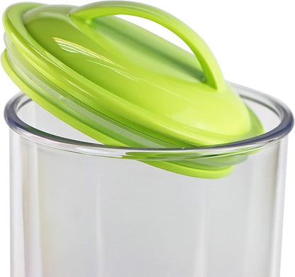 Reston Lloyd Tall Clear Spaghetti Pasta Storage Canister Container with Airtight Lid BPA Free for Kitchen Pantry Organization, Lime