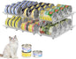 Can Organizer for Pantry, Modular 2-Tier Adjustable Canned Cat Food Organizer for Soup Cans, Dog Food Cans & Beverage Cans, Clear Can Rack for Pantry and Fridge
