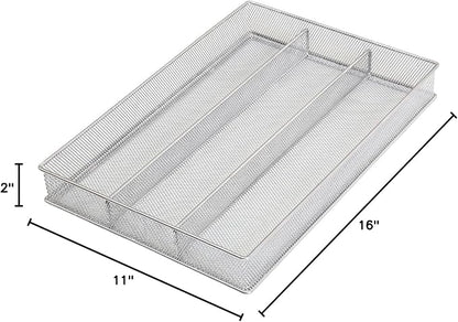 YBM HOME Metal Silverware Organizer for In-Drawer Cutlery Storage, 3 Compartment Mesh Cutlery Flatware Tray Sorts Kitchen Utensils, Great for Office Supplies 1150-12