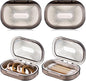 Kigley 4 Pcs Hair Tie Container Small Portable Travel Cotton Swab Holder Flosser Dispenser with Lid Plastic Box Beads Storage Containers for Small Items, 3.94 x 2.76 Inch (Gray)
