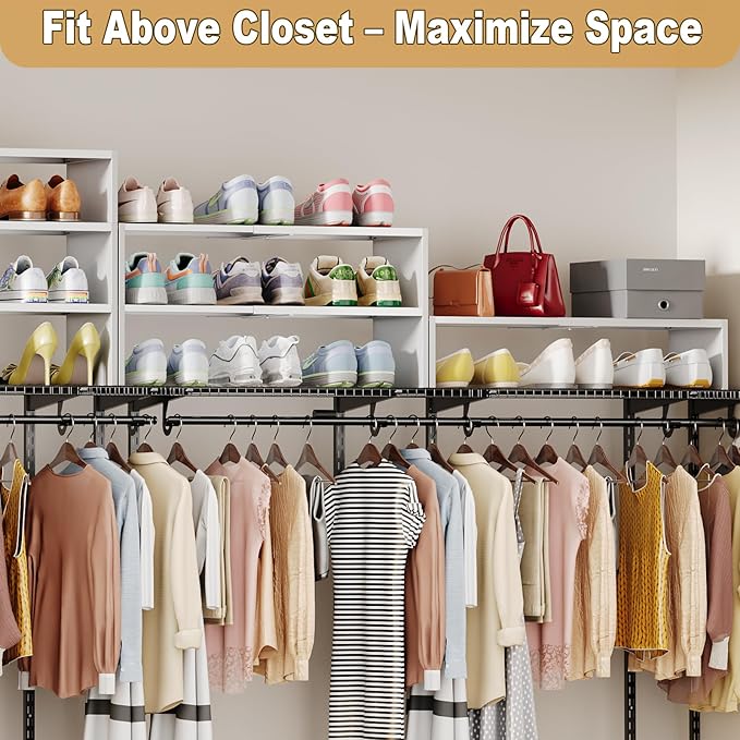 X-cosrack 3-Tier Shoe Rack for Closet, Shoe Organizer for Front Door Entrance Expandable Shoe Shelf, Stackable Iron Shoe Storage Shelves for Closets, Entryway, Hallway, Garage,White