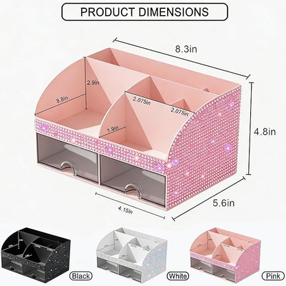 COMFYROOM Makeup Organizer, Bathroom Organizer (Bling Pink)