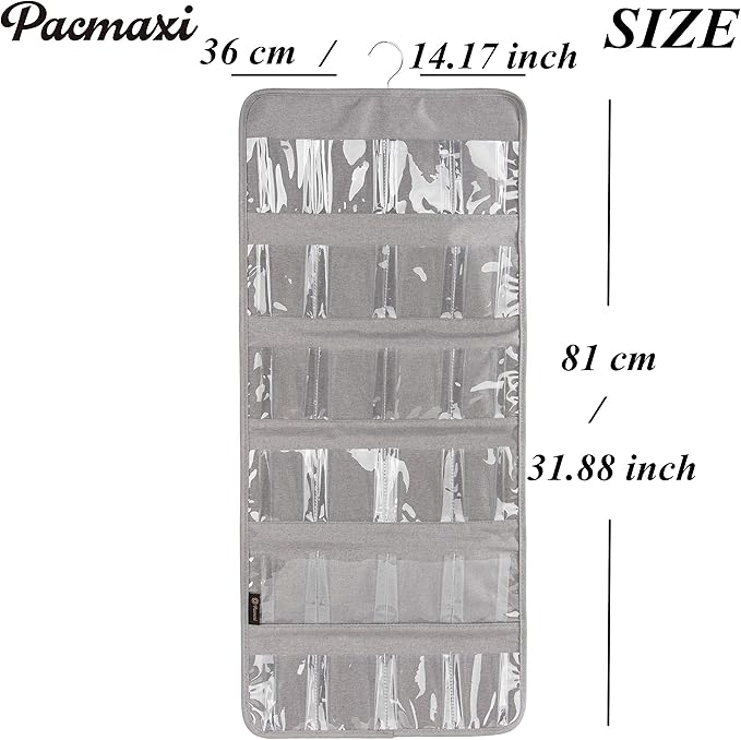 PACMAXI Over The Door Shoes Organizer for 12 Pairs of Baby Shoes Boys Girl, Hanging Baby Shoe Organizer with Hanger(Polyester Material-Grey)