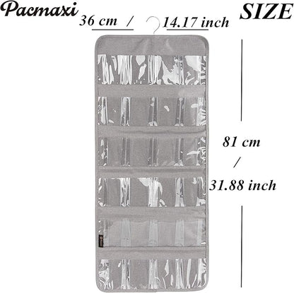 PACMAXI Over The Door Shoes Organizer for 12 Pairs of Baby Shoes Boys Girl, Hanging Baby Shoe Organizer with Hanger(Polyester Material-Grey)
