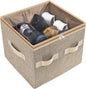 Moteph Shoe Organizer for Closet - Shoe Storage Organizer for Closet Organization with Clear Cover & Adjustable Dividers, Shoe Rack & Basket - (Light Brown, Small - 12 Pairs)