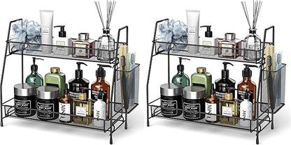 SPISPI Bathroom Organizer Countertop, Spice Rack Organizer for Cabinet,Bathroom Counter Organizer, Kitchen Countertop Organizer (Pack of 2)