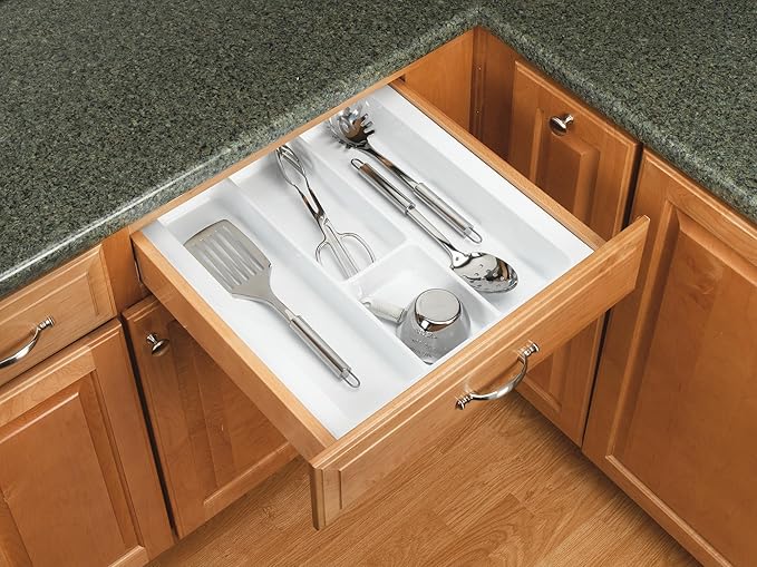 Rev-A-Shelf Polymer Trim-to-Fit Glossy Drawer Insert Utensil Organizer