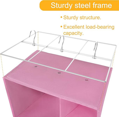 Closet Organizers and Storage Shelves, 15 Sections Hanging Shoe Closet Storage Organizer, Space-Saving Shoe Rack Holder Hanger, Pink