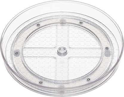 Amazon Basics Clear Rotating Lazy Susan Turntable Organizer for Condiments, 9-Inch, 2-Pack