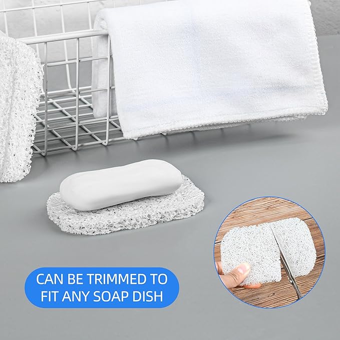 4PCS White Clear Soap Holder Pad,BPA-Free Soap Lifting Pad for Bar Soap,Easy to Clean Soap Savers Pads Suitable for Shower Kitchen Bathroom Bathroom Travel Hotel Cleaning Product