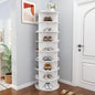 Runboll 8-Tier Rotating Shoe Rack Tower Spinning Shoe Display Lazy Susan Tower, 360 Revolving Shoe Storage Organizer Rack for Living Room Entryway Doorway