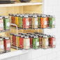 Pull Out Spice Rack Organizer for Cabinet, 2 Tier Individual Slide Drawer, Chrome Cabinet Spice Organizer, Fits 4oz Spice Jars(Max Diameter 2.0in), Height Adjustable Spice Rack,2 Installation Methods
