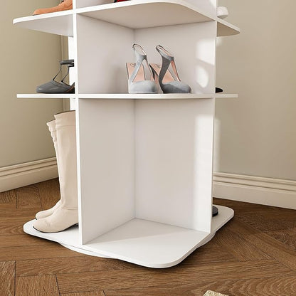 7 Tier Rotating Shoe Rack Tower, Spinning Shoe Tower Display Lazy Susan, Revolving 360° Shoe Rack Storage Round Carousel, Vertical Handbag Rotate Shoes Closet Organization