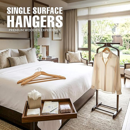 Utopia Home Premium Wooden Hangers 80 Pack - Durable & Slim Coat Hanger - Suit Hanger with 360-Degree Rotatable Hook - Wood Hangers with Shoulder Grooves (Natural)
