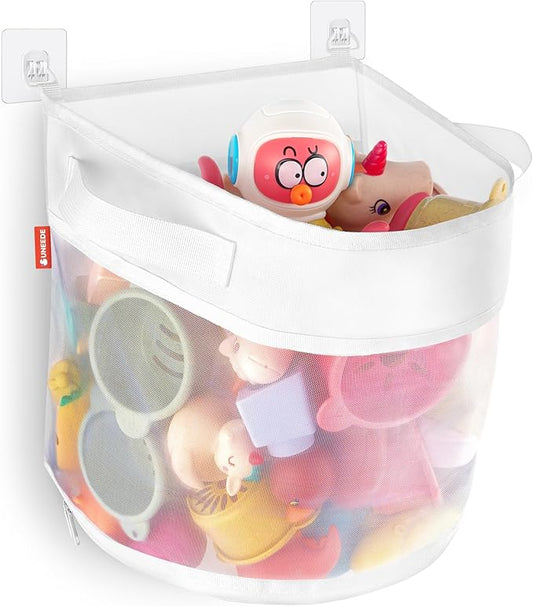 UNEEDE Bath Toy Organizer,4 Gallons Bathtub Toy Storage Organizer,Quick Access Bath Toy Holder For Bathtub,Baby Organizer,Quick Dry Baby For Tub,Mesh Shower Caddy