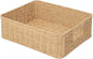 Drawer basket Handwoven Paper Rope Rectangular Shallow Basket Storage-15.35X12.01X4.72 Inches (Light brown)