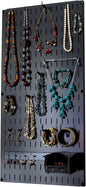 Wall Control Jewelry Organizer Wall Hanging Jewelry Holder Kit Wall Mounted Necklace Organizer Kit in Black