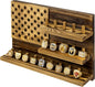 MyGift 2 Tier Wall Mounted Rustic Burnt Solid Wood Sports Championship Ring Holder with Basketball Cutout Backing, Jewelry Storage Display with 12 Pegs (3 Tier Wall Mounted)