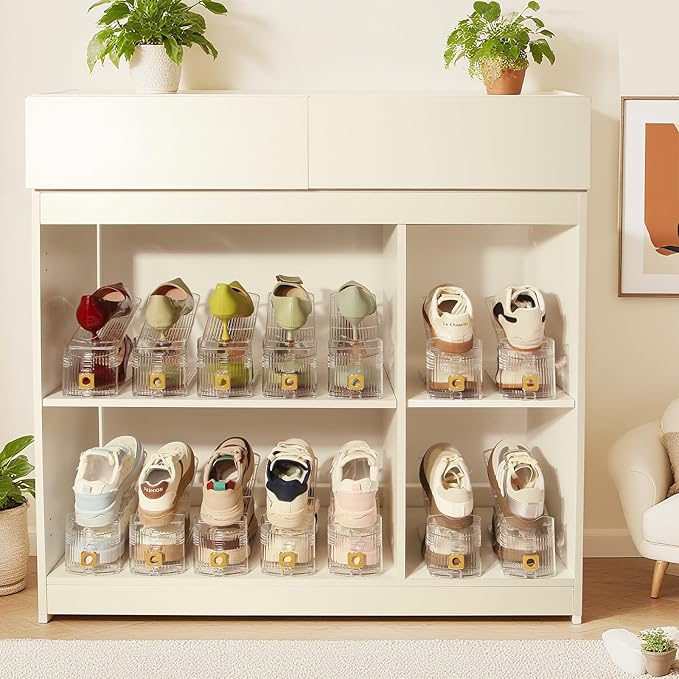 20 Pack Shoe Slots Organizer, Shoe Stackers Organizer for Closet Adjustable Shoe Holder Space Saver 50% Shoes Racks for Closet Organization