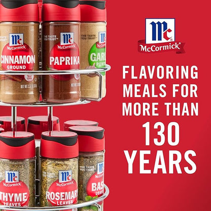 McCormick Spice Rack, Two Tier Chrome, Featuring 16 Herbs & Spices for Everyday Cooking, Great Gift for Housewarming, Wedding & Bridal Shower, 26.09 oz